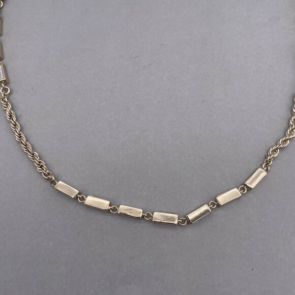 Banana Republic Station Crystal Rope Chain Necklace Gold-Tone 32 Inches - Picture 3 of 7